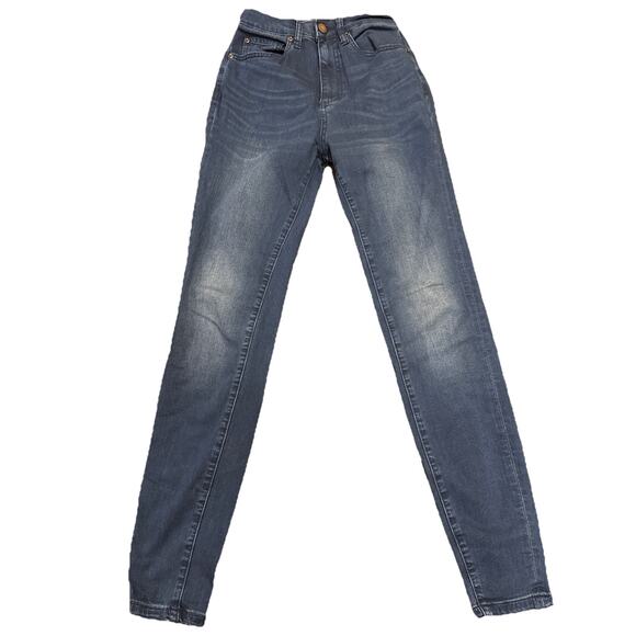 WEWOREWHAT Jeans Women 25 Blue Dark Wash Denim High Rise Straight Leg RN#124917 - Picture 2 of 10